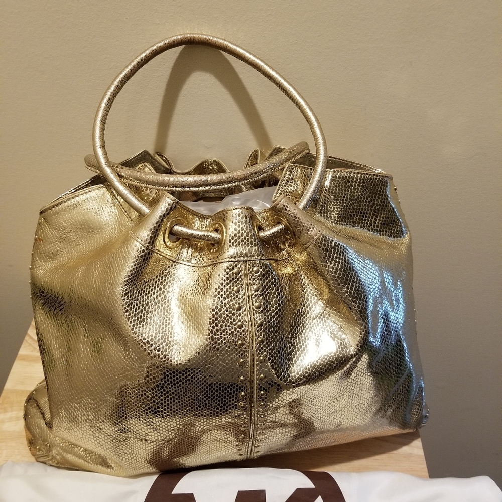 Michael Kors Gold Hobo Bag
